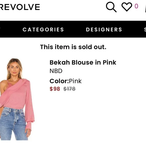 Revolve NBD Bekah Blouse In Pink NWOT, S - Picture 6 of 9